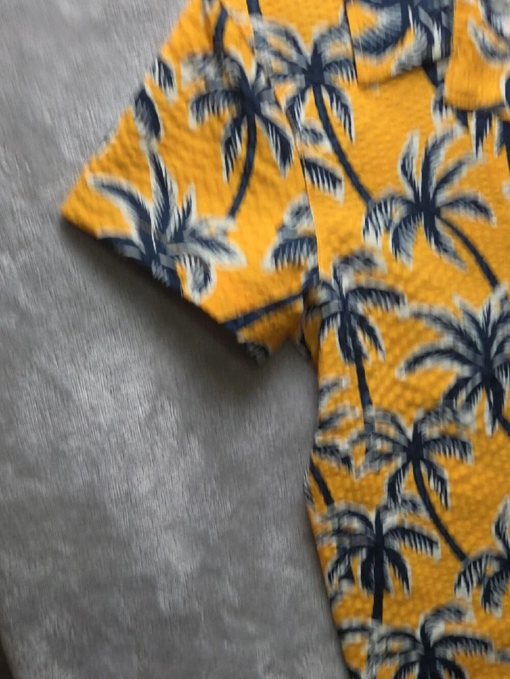 wonder nation Yellow and Navy Tropical Palm Shirt Set